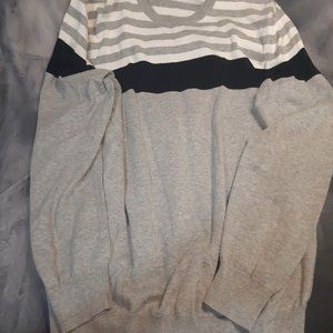 Express Grey Black and white strip sweater